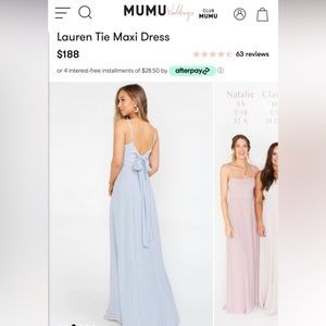 Steel blue show me your mumu, Lauren tie maxi bridesmaid dress!